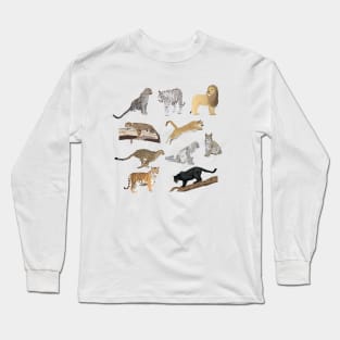 Wild Cats Pattern Long Sleeve T-Shirt